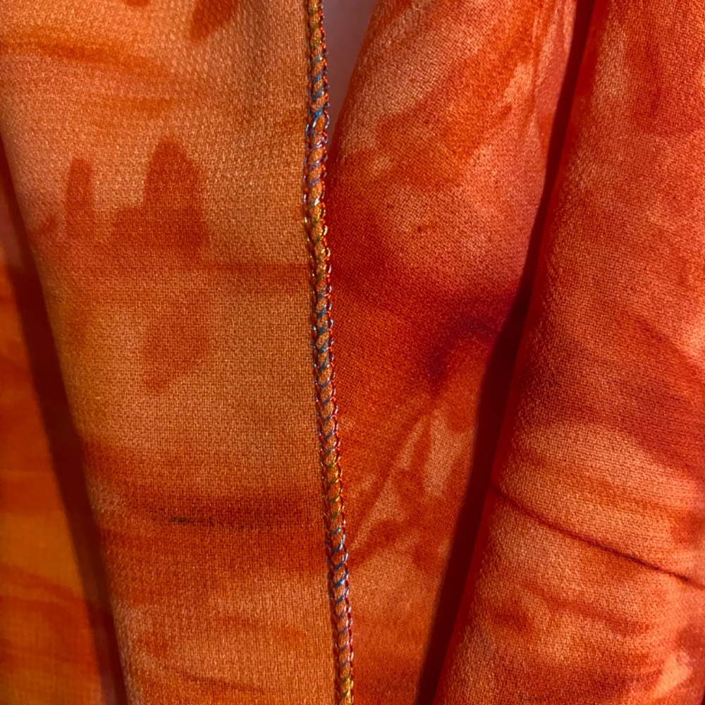 Silk tie dyed “Love” scarf. Handmade/handprinted - Picture 6 of 12